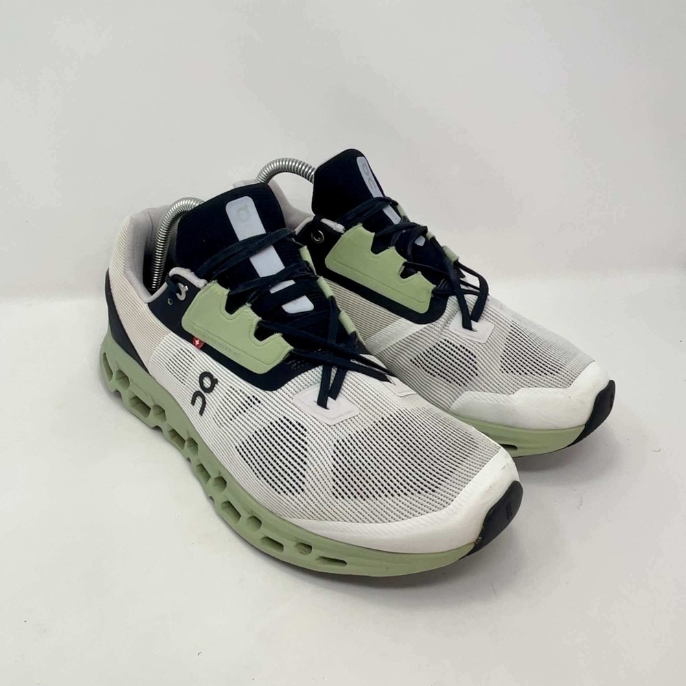 On Cloudstratus White Black Sage 39.99212 Mens 10 Running Shoes Comfort Road Run